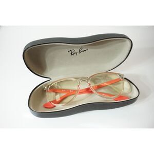 Ray Ban T Eyeglasses clear w/ coral temples RB7046 5950 51-18 140